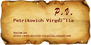 Petrikovich Virgília névjegykártya